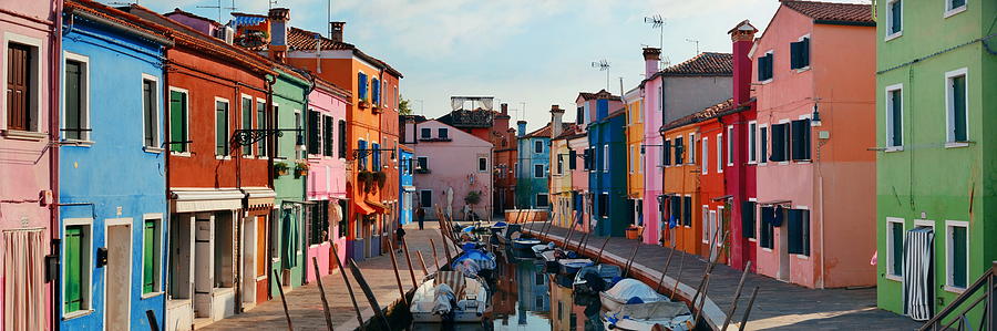 Colorful Burano canal panorama view Photograph by Songquan Deng