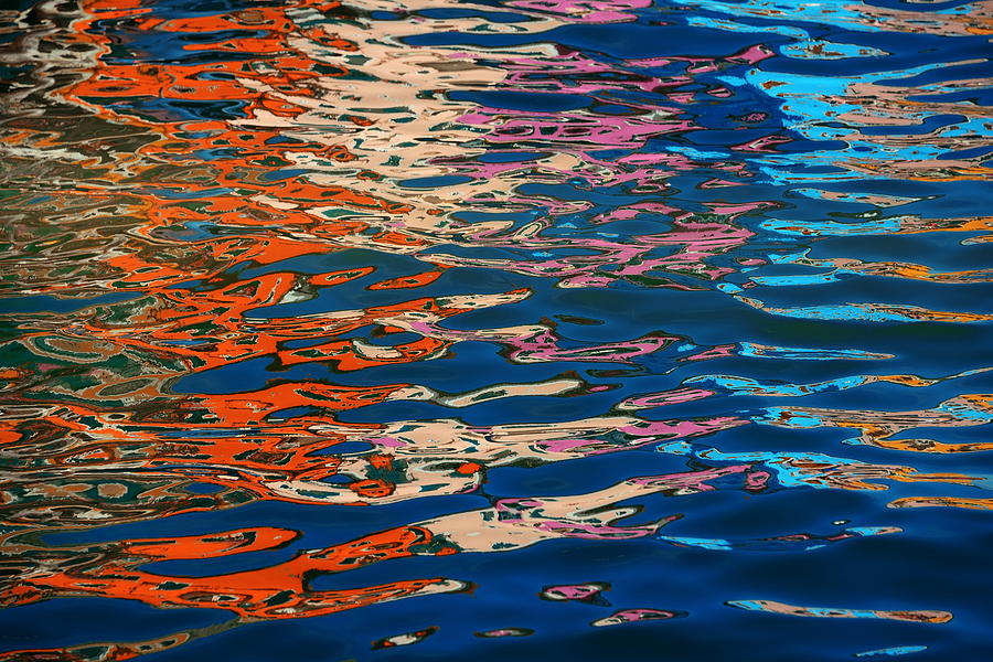 Colorful Burano reflection Photograph by Songquan Deng