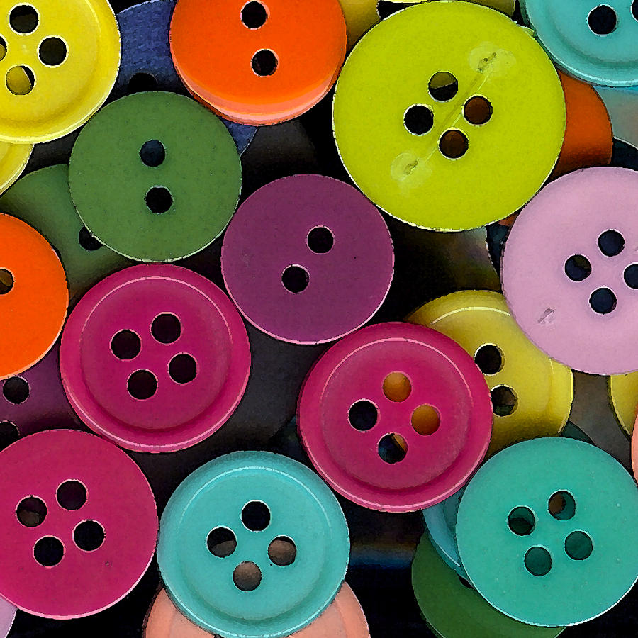 Colorful Photograph - Colorful Buttons by Bonnie Bruno