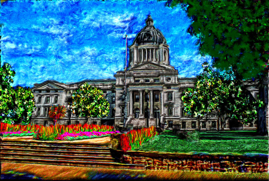 Colorful Capital City Painting by Bruce Nutting