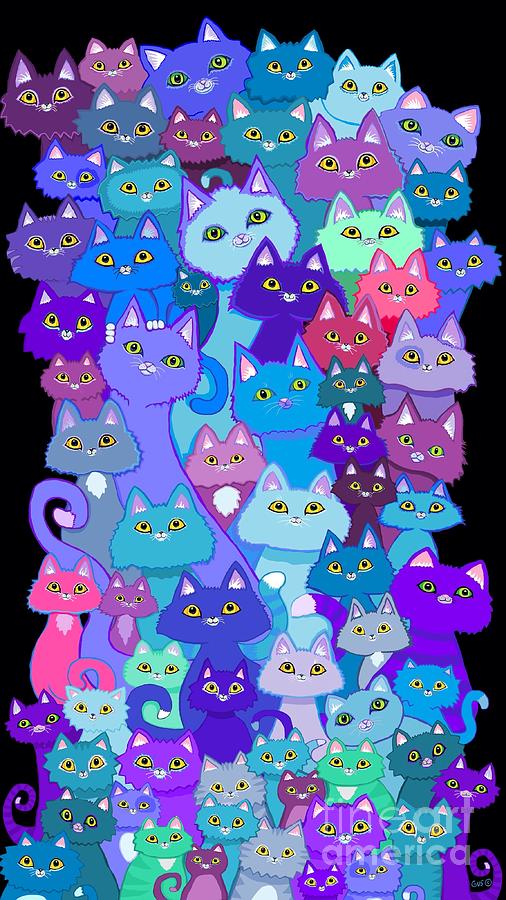 Colorful Cat Collection Digital Art by Nick Gustafson