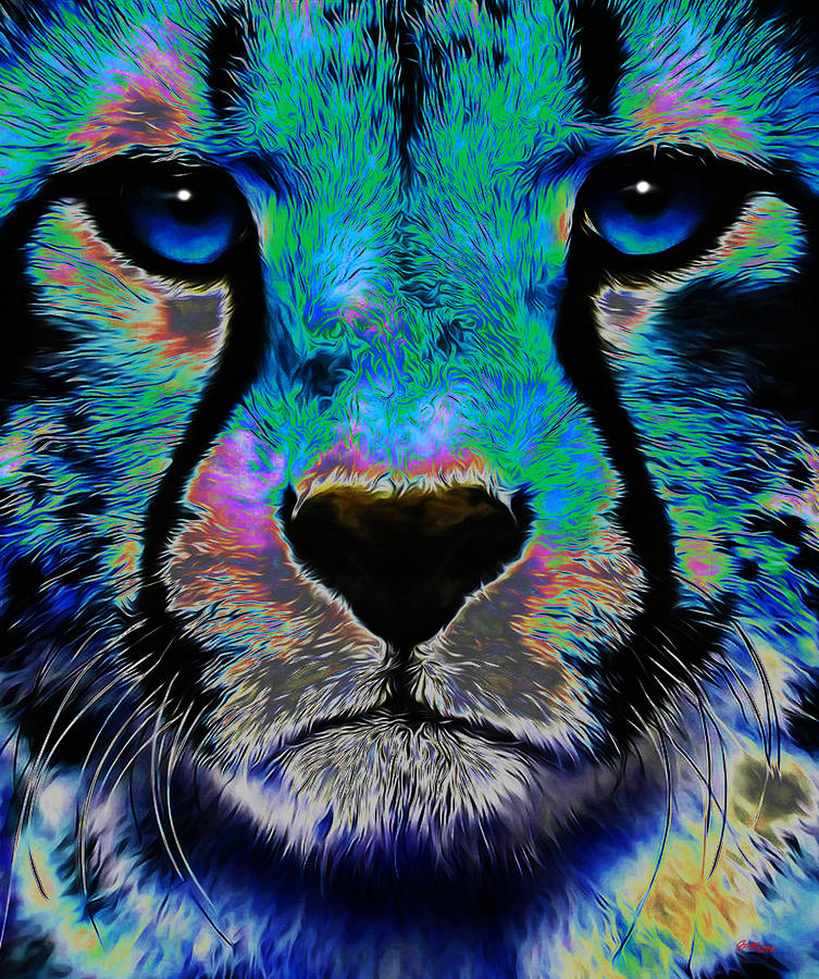 Colorful Cheetah Digital Art by Gregory Murray