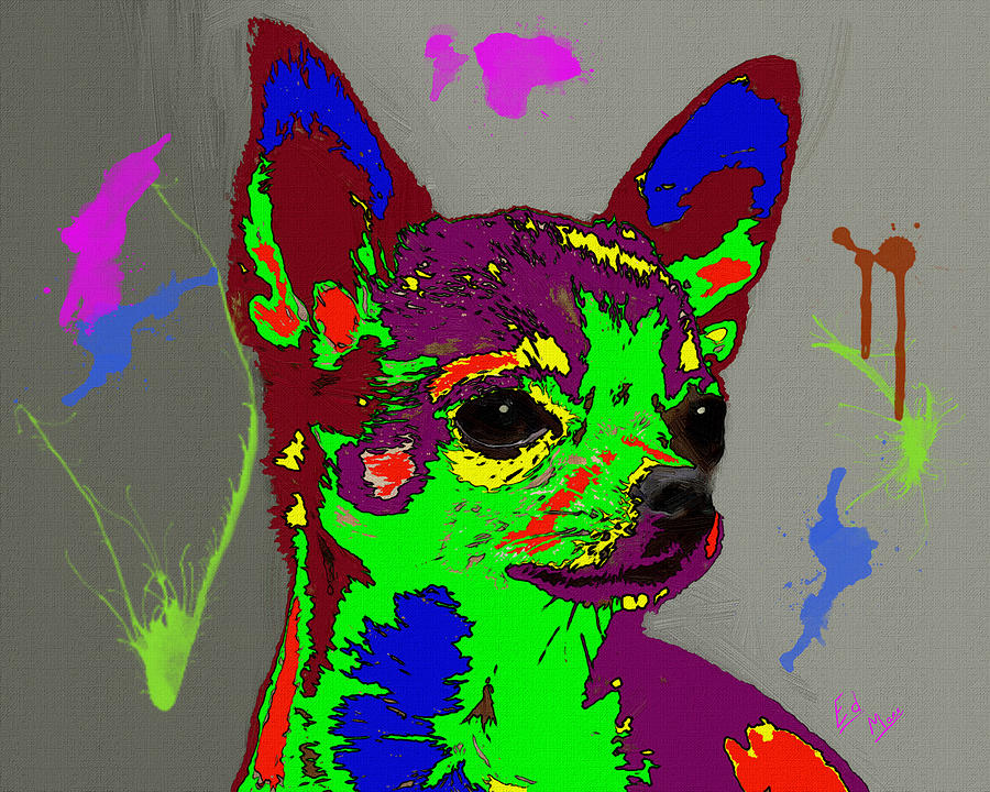 Colorful Chihuahua Painting by William Mace