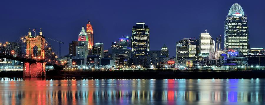 Colorful Cincinnati Pano Photograph by Frozen in Time Fine Art Photography