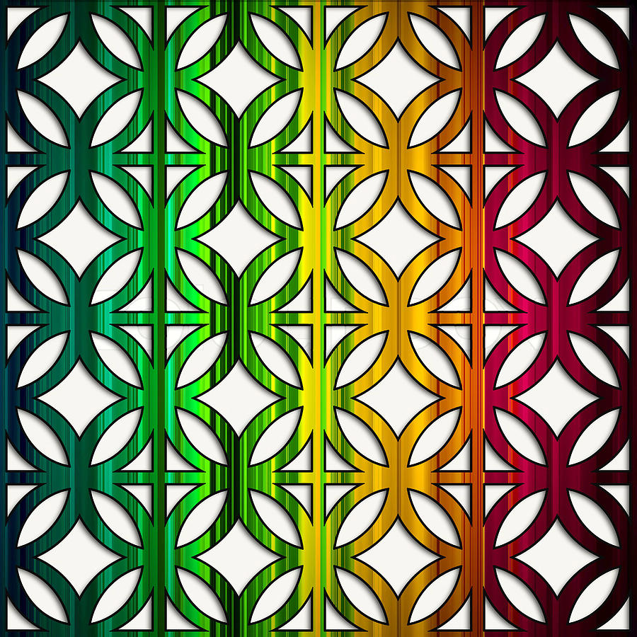 Colorful Circles and Squares Digital Art by Chuck Staley