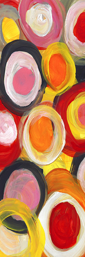 Colorful Circles in Motion Panoramic Vertical Painting by Amy Vangsgard