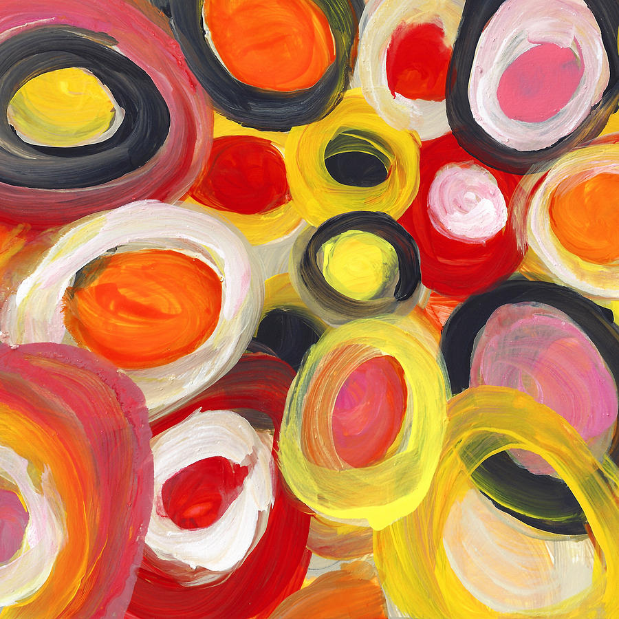 Colorful Circles In Motion Square 3 Painting