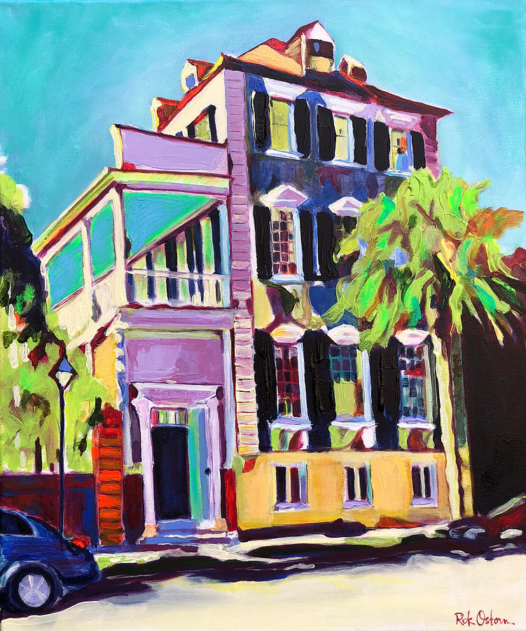 Charleston Painting - Colorful Classic Charleston House by Rick Osborn