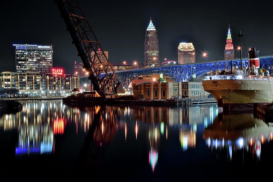 Colorful Cleveland Flats Photograph by Frozen in Time Fine Art Photography