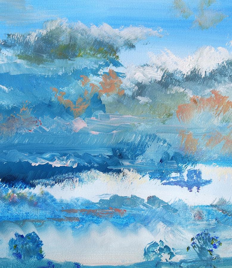 Colorful Clouds And Distant Trees Painting