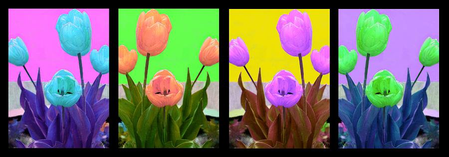 Colorful Collage of Tulips Painting by Bruce Nutting