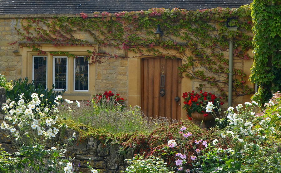 Colorful Cotswold Stone Cottage Photograph by Carla Parris