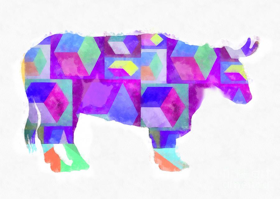Colorful Cow Abstract Photograph by Edward Fielding