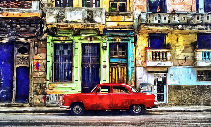 Colorful Cuba Painting by Edward Fielding