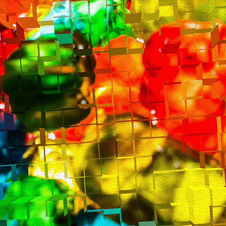 Colorful Cubic Extrusion Digital Art by SR Green