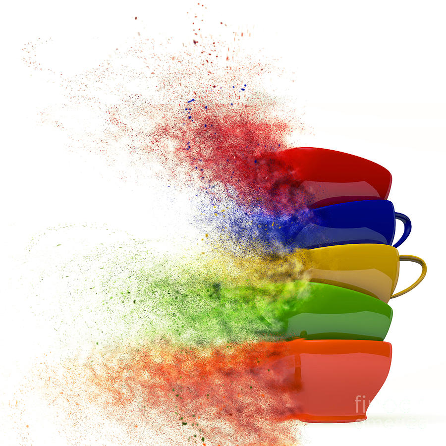 Colorful cups Digital Art by Andreas Berheide