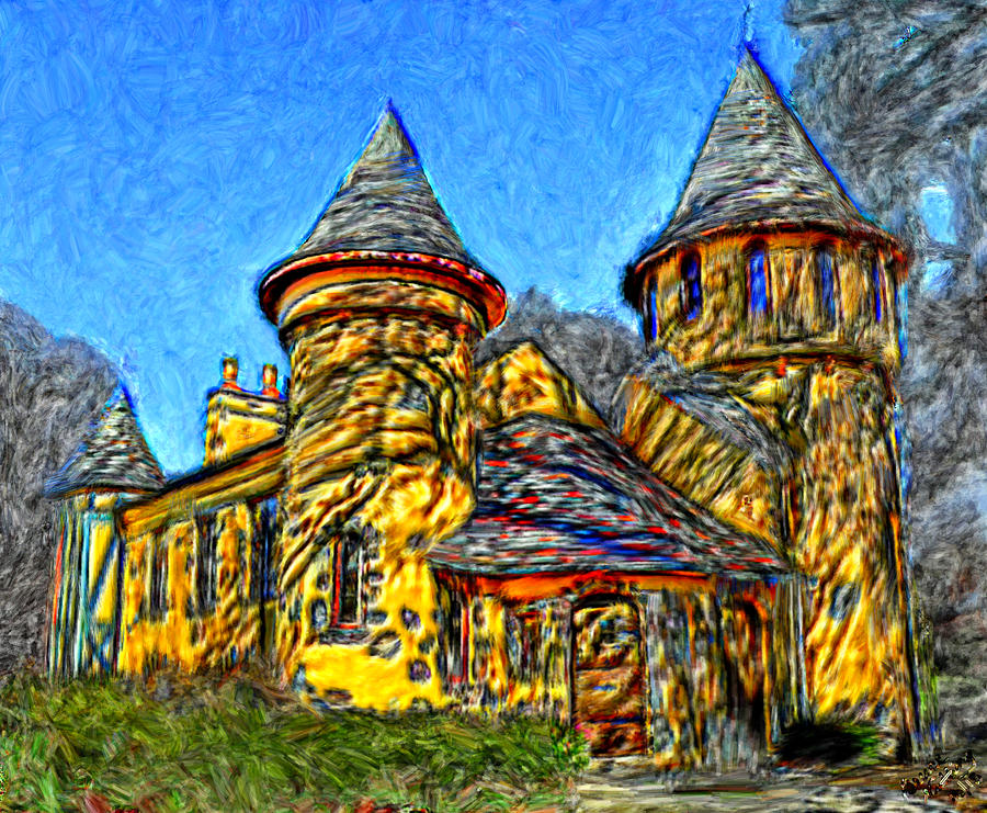 Colorful Curwood Castle Painting by Bruce Nutting