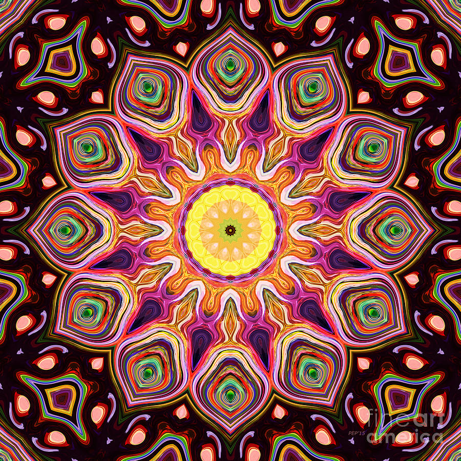 Colorful Digital Flower Digital Art by Phil Perkins