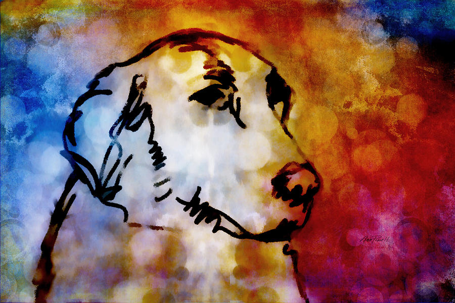 Dog Digital Art - Colorful Dog Art  by Ann Powell
