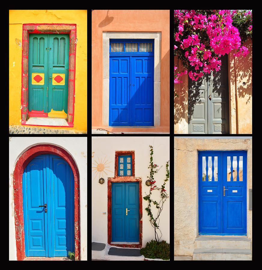 Colorful Doors in Santorini Photograph by Mu Yee Ting - Fine Art America