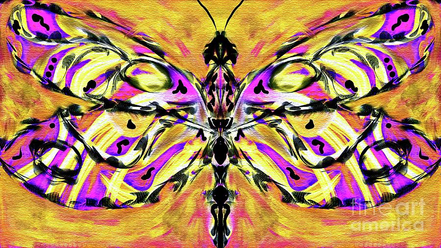 Colorful Dragonfly-Abstract Digital Art by Lauries Intuitive