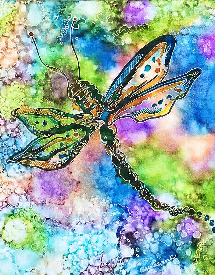 Colorful Dragonfly Painting by Leanne Poellinger - Pixels