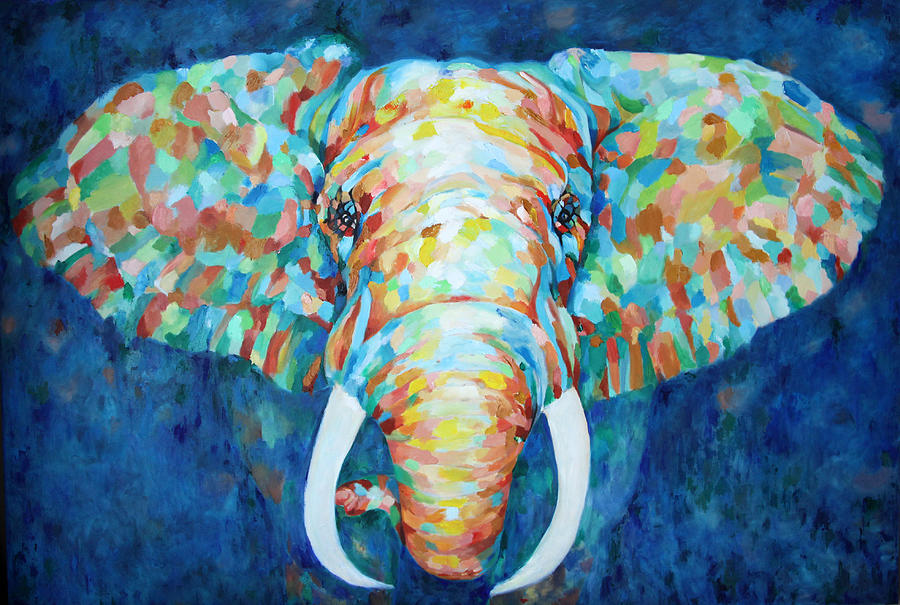 Colorful Elephant Painting by Portraits By NC