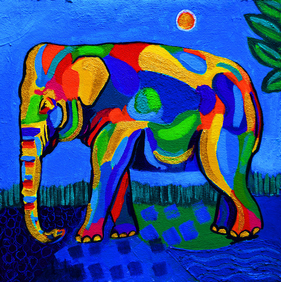 Elephant Painting - Colorful Elephant by Stephen Humphries