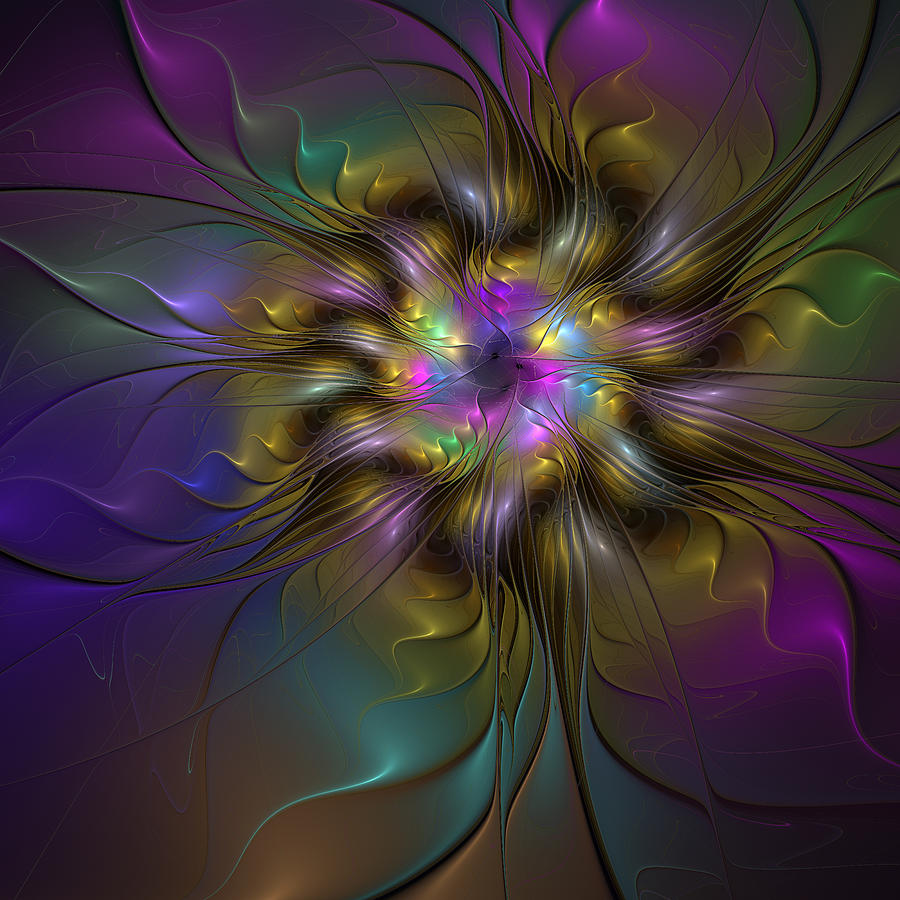 Colorful Fantasy Flower Digital Art by Gabiw Art