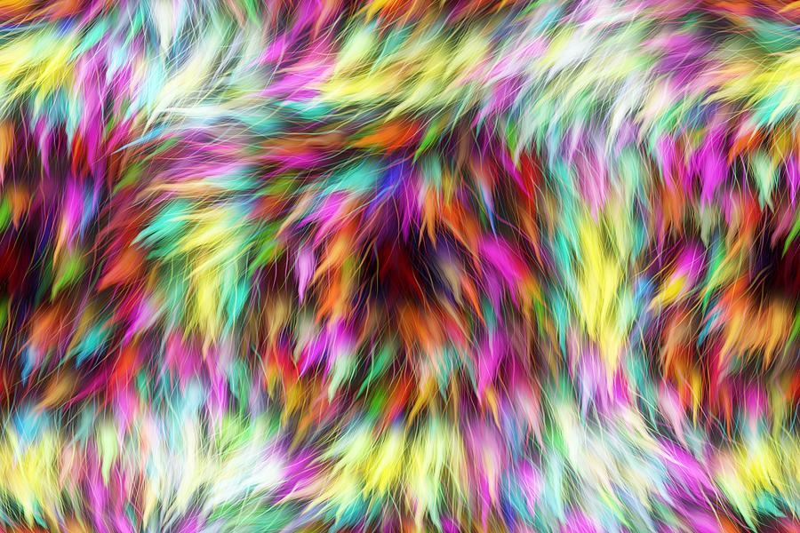 Colorful Faux Fur Abstract 4_0001_Rectangle Digital Art by RiaL ...