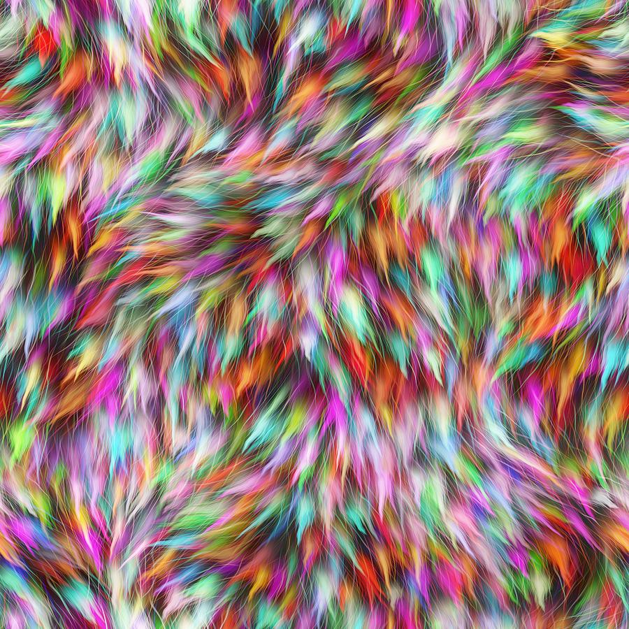 Colorful Faux Fur Abstract 4_0002_square Digital Art by RiaL Treasures ...