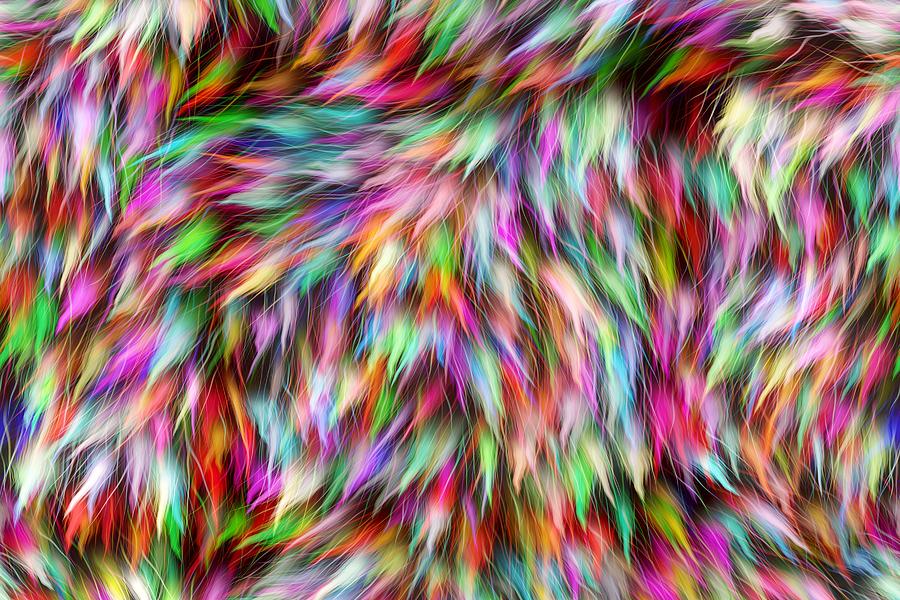 Colorful Faux Fur Abstract 4_0003_Rectangle Digital Art by RiaL ...