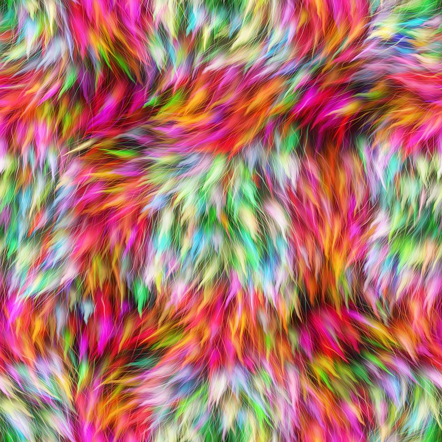 Colorful Faux Fur Abstract 4_0006_Square Digital Art by RiaL Treasures ...