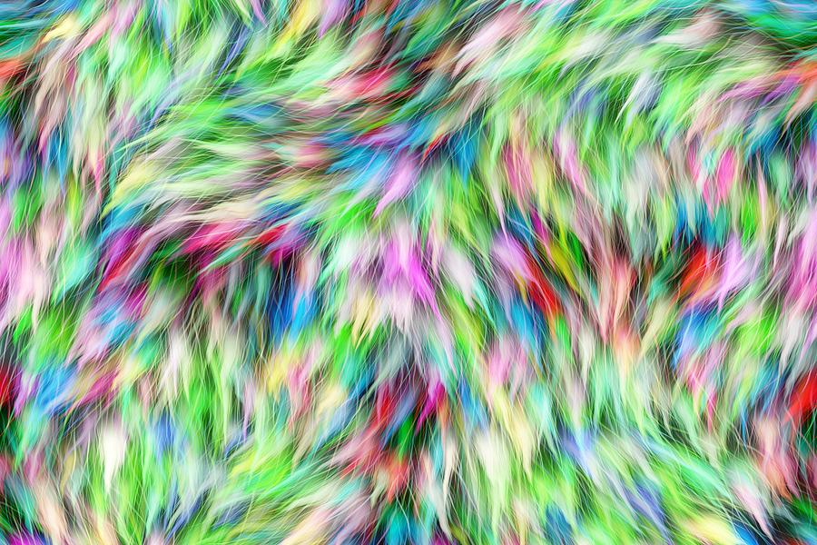 Colorful Faux Fur Abstract 4_0008_Rectangle Digital Art by RiaL ...