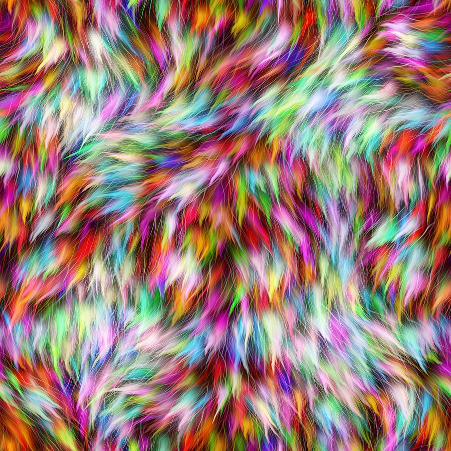 Colorful Faux Fur Abstract 4_0011_Square Digital Art by RiaL Treasures ...