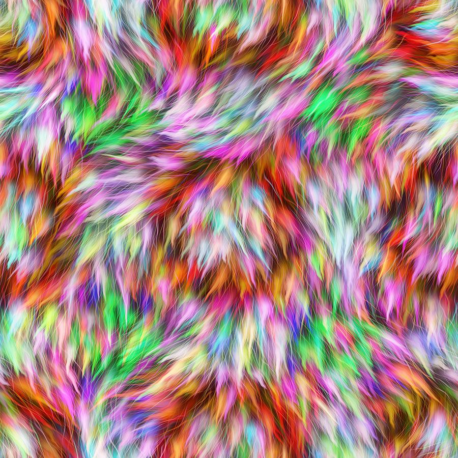 Colorful Faux Fur Abstract 4_0015_Square Digital Art by RiaL Treasures ...