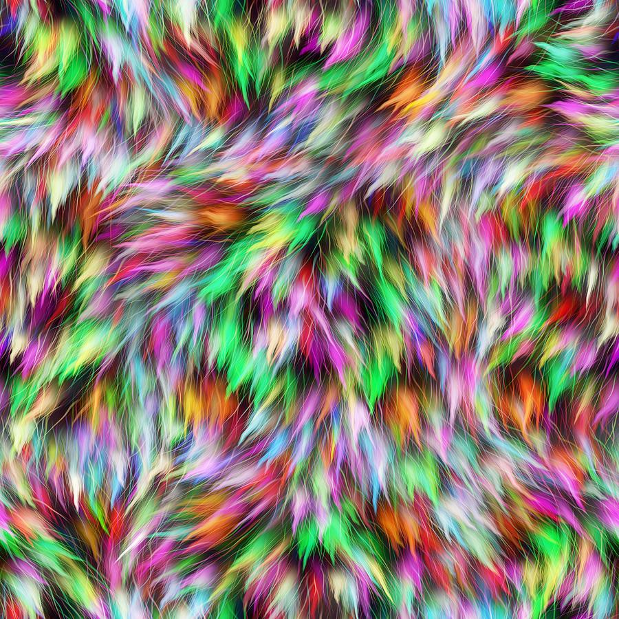 Colorful Faux Fur Abstract 4_0017_Square Digital Art by RiaL Treasures ...