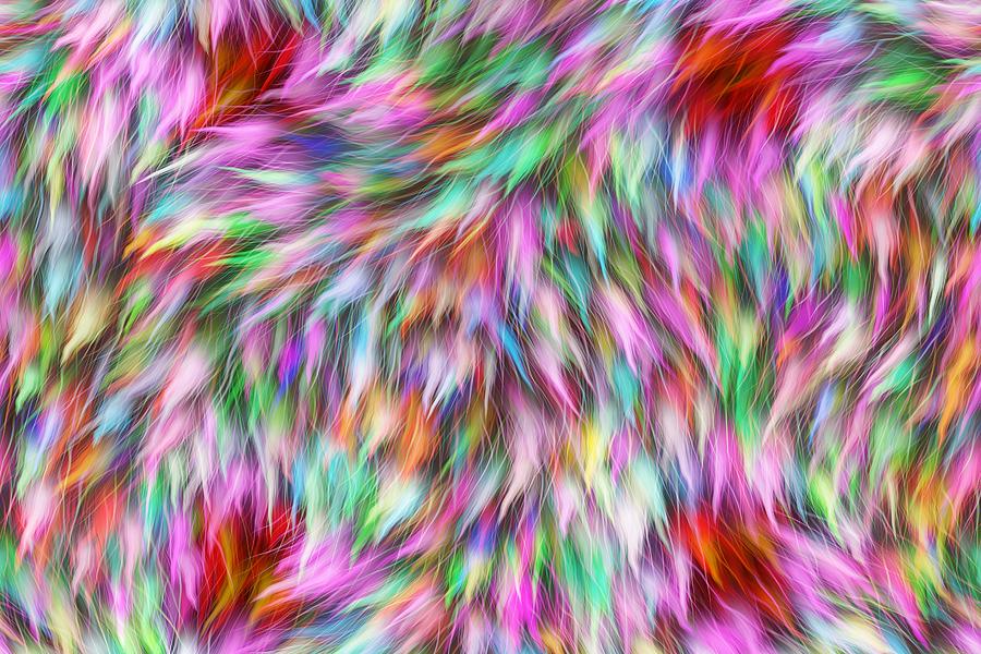 Colorful Faux Fur Abstract 4_0018_Rectangle Digital Art by RiaL ...