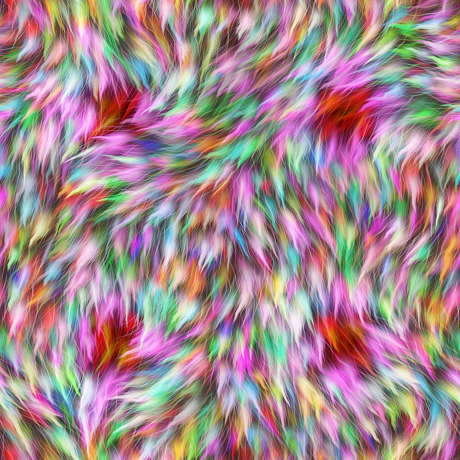 Colorful Faux Fur Abstract 4_0018_Square Digital Art by RiaL Treasures ...