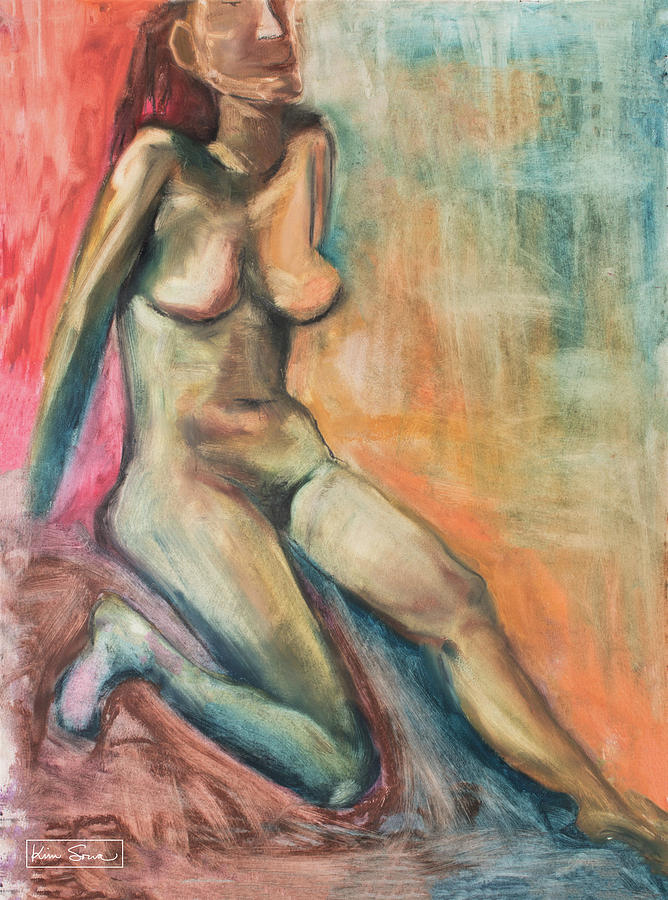Colorful Female Figure Drawing by Kim Sowa