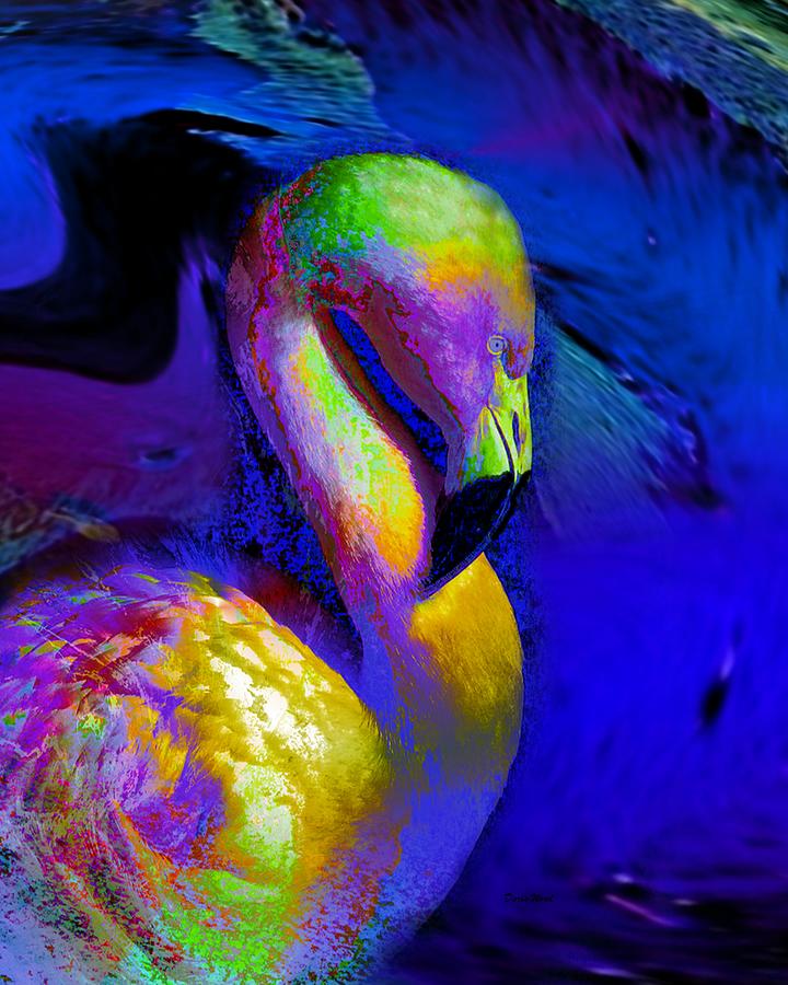 Flamingo Digital Art - Colorful Flamingo   by Doris Wood