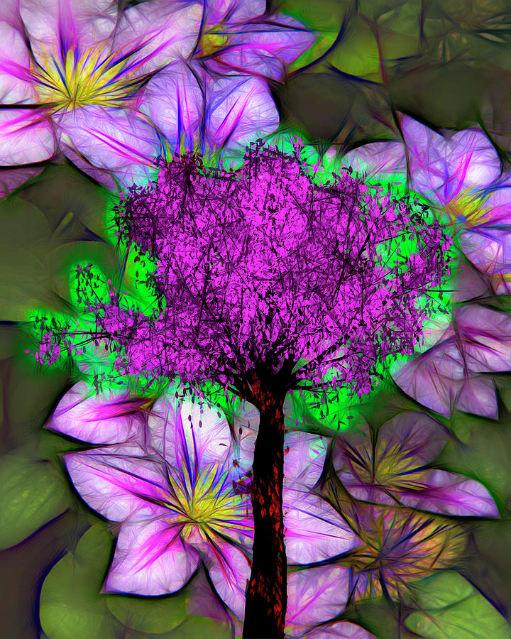 Colorful Floral Art Digital Painting Photograph by Debra and Dave Vanderlaan