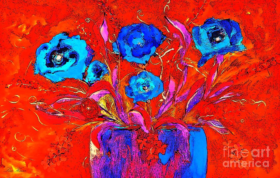 Colorful Floral Pop Digital Art by Lisa Kaiser