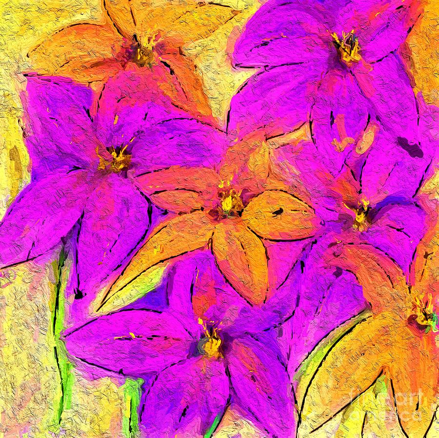 Colorful Florals-Abstract Digital Art by Lauries Intuitive