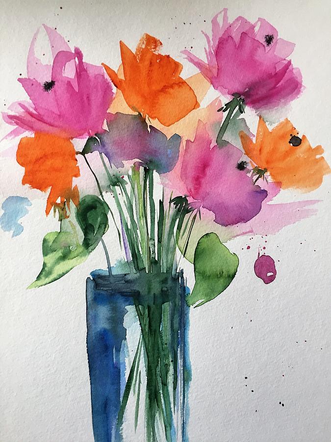 colorful Flowers  Painting by Britta Zehm