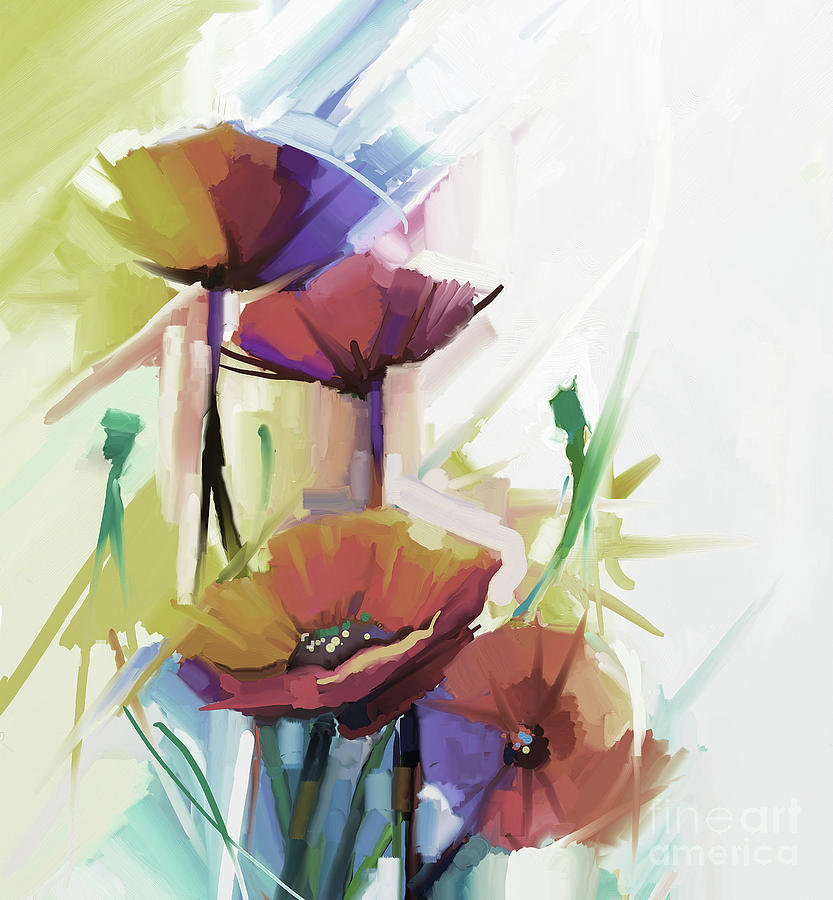 Colorful Flowers Painting 01 Painting by Gull G