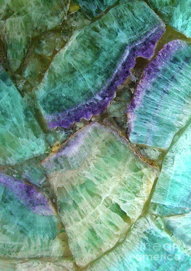 Abstract Digital Art - Colorful Fluorite semi precious gemstone stone texture by Tina Lavoie