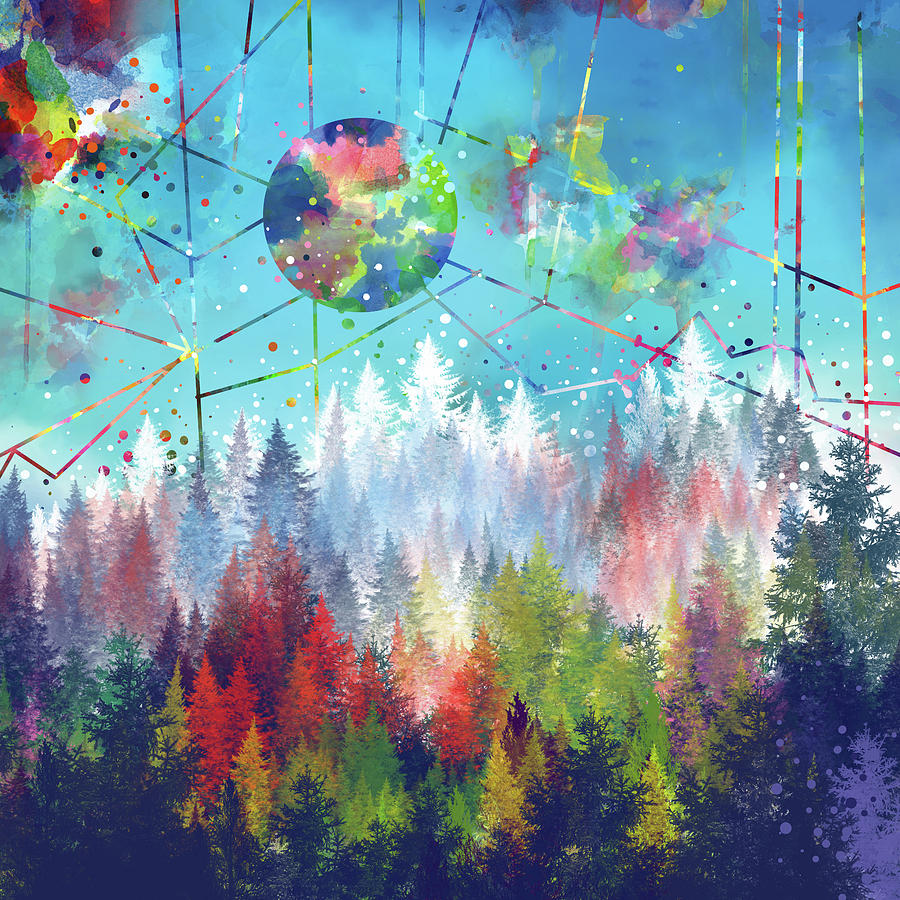 Colorful Forest 4 Painting by Bekim M