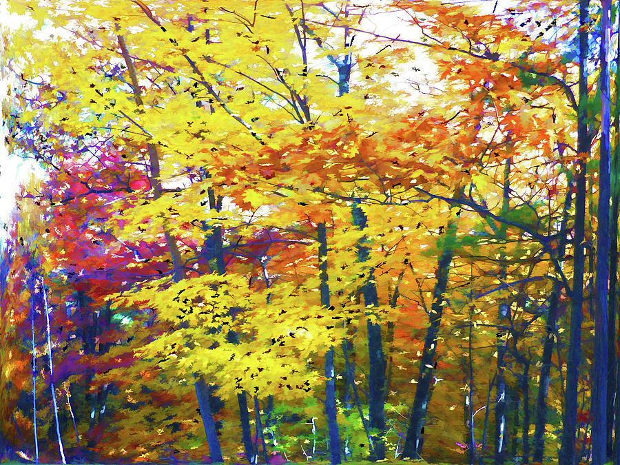 Colorful forest Painting by Jeelan Clark