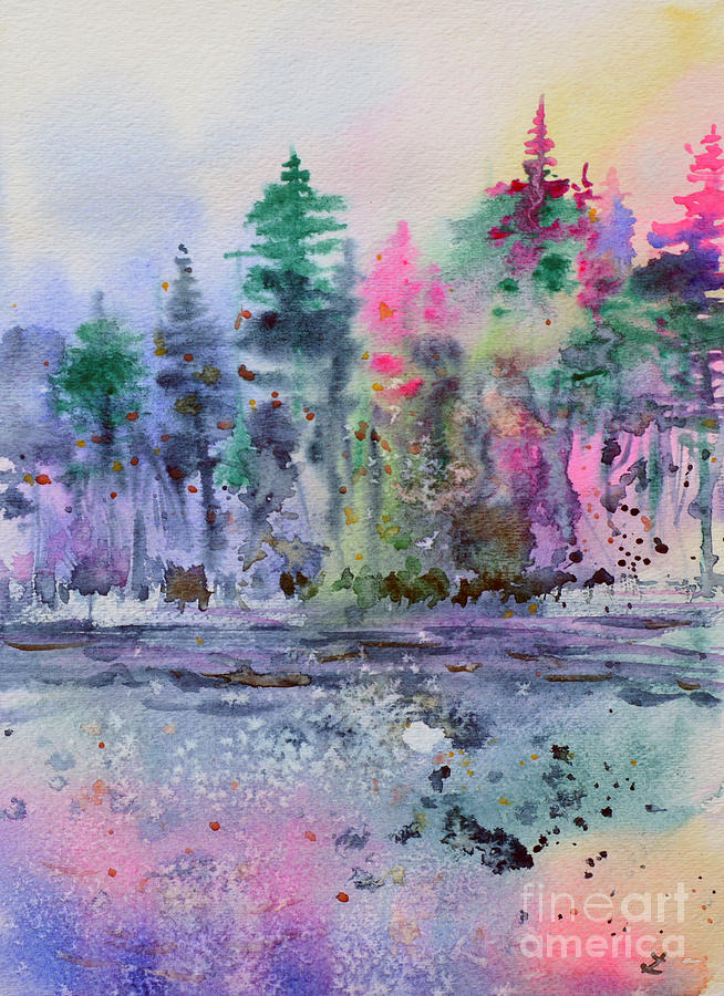 Colorful Forest Painting by Zaira Dzhaubaeva